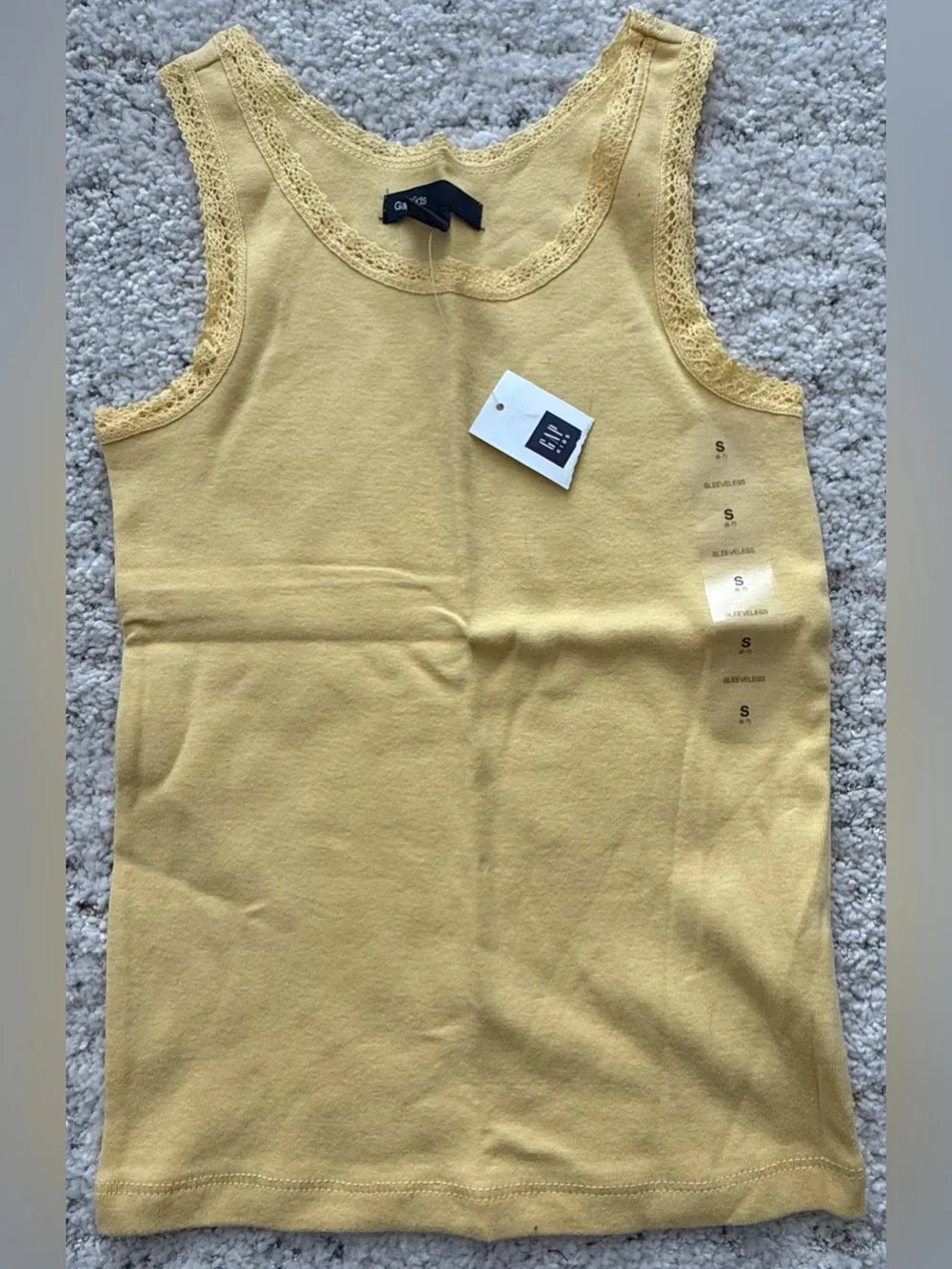GAP kids girls yellow sleeveless tank top small 6 7 NWT